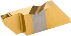 Tool-Flo - 3125FLGD Grade GP50, 3.18mm Cutting Width Carbide Grooving Insert - 1/4" Max Depth of Cut, Left Hand, 0.005 to 0.01" Corner Radius, TiN Finish - Eagle Tool & Supply