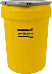 Eagle - 30 Gallon Capacity, Metal Lever Lock, Yellow Salvage Drum - 5 Gallon Container, Polyethylene, 220 Lb. Capacity, UN 1H2/X100/S Listing - Eagle Tool & Supply