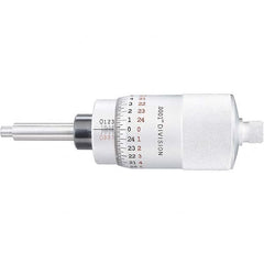 Starrett - 2 Inch, 2-1/16 Inch Plain Thimble, 5/16 Inch Diameter x 2-7/16 Inch Long Spindle, Mechanical Micrometer Head - Eagle Tool & Supply