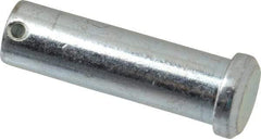 Made in USA - 3/4" Pin Diam, 2-1/2" OAL, Standard Clevis Pin - 5/32" Hole, 2-11/32" Usable Length, Zinc-Plated Steel - Eagle Tool & Supply