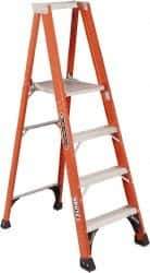 Louisville - 5 Steps, 5' High, Type IAA Rating, Fiberglass Platform Ladder - 375 Lb Capacity, 26-5/8" Base Width - Eagle Tool & Supply