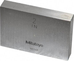 Mitutoyo - 2" Rectangular Steel Gage Block - Accuracy Grade 0, Includes Certificate of Inspection - Eagle Tool & Supply