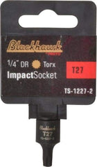 Blackhawk by Proto - 1/4" Drive, T27 Impact Torx Bit Socket - 1-3/16" OAL - Eagle Tool & Supply