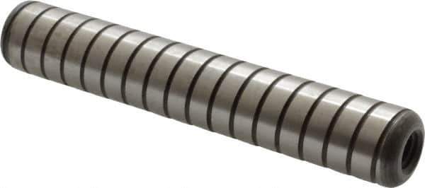 Holo-Krome - 1/2" Diam x 3" Pin Length 4000 Alloy Steel Pull Out Dowel Pin - Black Luster Finish, C 47-58 & C 60 (Surface) Hardness, 1 Beveled & 1 Threaded End - Eagle Tool & Supply
