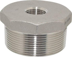 Merit Brass - 2 x 1/2" Grade 316 Stainless Steel Pipe Hex Bushing - MNPT x FNPT End Connections, 150 psi - Eagle Tool & Supply