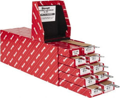 Starrett - 108 Piece, 0.0015 to 0.015" Thick, Parallel Feeler Gage Set - 12" Leaf Length, 1/2" Wide, Tempered Steel - Eagle Tool & Supply
