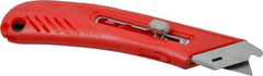 PHC - Retractable Utility Knife - 1-5/8" Blade, Red Plastic Handle, 1 Blade Included - Eagle Tool & Supply