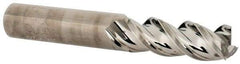 Niagara Cutter - 3/8", 1" LOC, 3/8" Shank Diam, 2-1/2" OAL, 3 Flute, Solid Carbide Square End Mill - Single End, Uncoated, Spiral Flute, 45° Helix, Centercutting, Right Hand Cut, Right Hand Flute, Series A345 - Eagle Tool & Supply