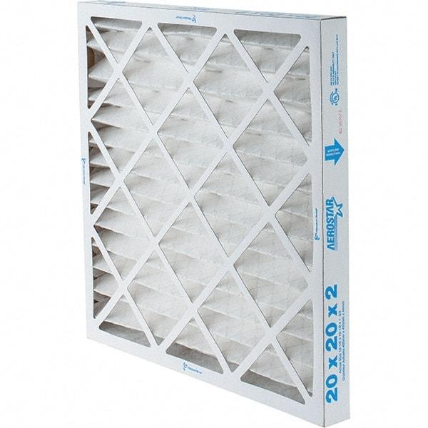 Made in USA - 20" Noml Height x 20" Noml Width x 2" Noml Depth, 35% Capture Efficiency, Wire-Backed Pleated Air Filter - MERV 8, Synthetic, Integrated Paperboard Frame, 500 Max FPM, 1,050 CFM, For Any Unit - Eagle Tool & Supply