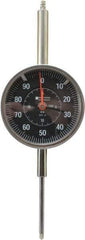 TESA Brown & Sharpe - 2" Range, 0-100 Dial Reading, 0.001" Graduation Dial Drop Indicator - 3" Dial, 0.1" Range per Revolution, Revolution Counter - Eagle Tool & Supply