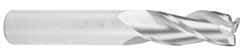 Kennametal - 1", 3" LOC, 1" Shank Diam, 5-1/2" OAL, 3 Flute, Solid Carbide Square End Mill - Single End, Uncoated, Spiral Flute, 37° Helix, Centercutting, Right Hand Cut, Right Hand Flute, Series AADE - Eagle Tool & Supply
