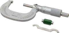 Mitutoyo - 1 to 2" Range, 0.0001" Graduation, Mechanical Outside Micrometer - Ratchet Stop Thimble, Accurate to 0.0001" - Eagle Tool & Supply