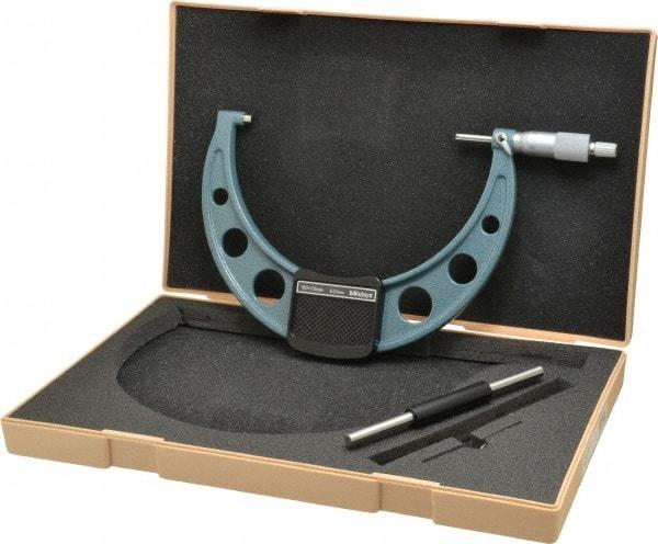 Mitutoyo - 150 to 175mm Range, 0.01mm Graduation, Mechanical Outside Micrometer - Ratchet Stop Thimble, Accurate to 0.0001" - Eagle Tool & Supply