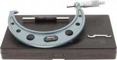 Mitutoyo - 5 to 6" Range, 0.001" Graduation, Mechanical Outside Micrometer - Ratchet Stop Thimble, Accurate to 0.00015" - Eagle Tool & Supply