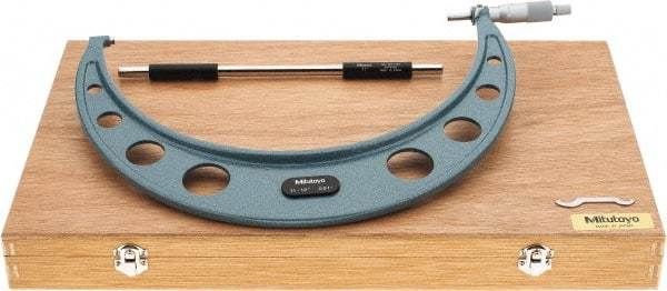 Mitutoyo - 11 to 12" Range, 0.001" Graduation, Mechanical Outside Micrometer - Ratchet Stop Thimble, Accurate to 0.00025" - Eagle Tool & Supply