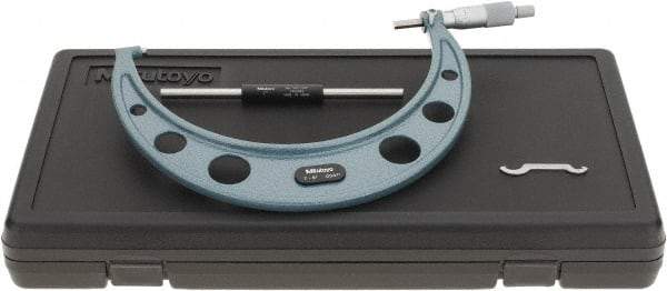 Mitutoyo - 7 to 8" Range, 0.0001" Graduation, Mechanical Outside Micrometer - Ratchet Stop Thimble, Accurate to 0.0002" - Eagle Tool & Supply