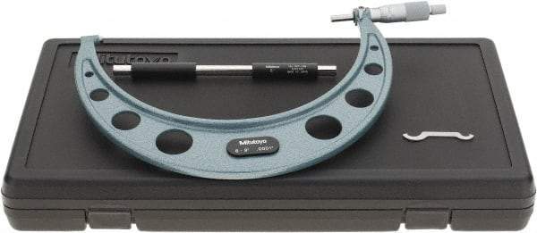 Mitutoyo - 8 to 9" Range, 0.0001" Graduation, Mechanical Outside Micrometer - Ratchet Stop Thimble, Accurate to 0.0002" - Eagle Tool & Supply