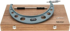 Mitutoyo - 10 to 11" Range, 0.0001" Graduation, Mechanical Outside Micrometer - Ratchet Stop Thimble, Accurate to 0.00025" - Eagle Tool & Supply