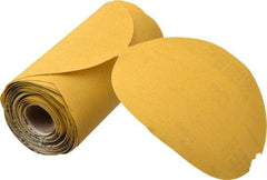 Norton - 6" Diam, 240 Grit Aluminum Oxide Adhesive PSA Disc - Very Fine Grade, Gold, C Weighted Backing, Flexible - Eagle Tool & Supply
