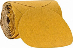 Norton - 6" Diam, 80 Grit Aluminum Oxide Adhesive PSA Disc - Coarse Grade, Gold, C Weighted Backing, Flexible - Eagle Tool & Supply