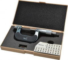 Mitutoyo - 1 to 2" Range, Mechanical Screw Thread Micrometer - Ratchet Stop Thimble, 0.001" Graduation, 0.0002" Accuracy - Eagle Tool & Supply