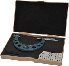 Mitutoyo - 3 to 4" Range, Mechanical Screw Thread Micrometer - Ratchet Stop Thimble, 0.001" Graduation, 0.00025" Accuracy - Eagle Tool & Supply