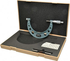 Mitutoyo - 4 to 5" Range, Mechanical Screw Thread Micrometer - Ratchet Stop Thimble, 0.001" Graduation, 0.00025" Accuracy - Eagle Tool & Supply