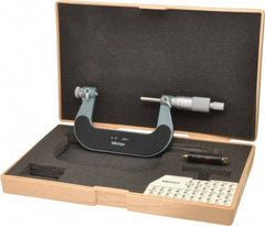 Mitutoyo - 2 to 3" Range, Mechanical Screw Thread Micrometer - Ratchet Stop Thimble, 0.001" Graduation, 0.0002" Accuracy - Eagle Tool & Supply