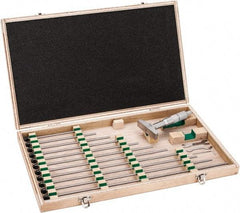 Mitutoyo - 0 to 12" Range, 12 Rod, Satin Chrome Finish Mechanical Depth Micrometer - Ratchet Stop Thimble, 2-1/2" Base Length, 0.01mm Graduation, 4mm Rod Diam - Eagle Tool & Supply