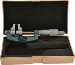Mitutoyo - 0 to 1" Range, 0.001" Graduation, Mechanical Outside Micrometer - Ratchet Stop Thimble, Accurate to 0.00025" - Eagle Tool & Supply