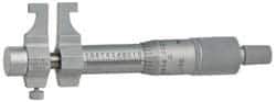 Mitutoyo - 25 to 50 mm Range, Carbide Satin Chrome Coated, Mechanical Inside Caliper Micrometer - 0.001 Inch Graduation, 0.01 mm Graduation, 0.006 mm Accuracy - Eagle Tool & Supply