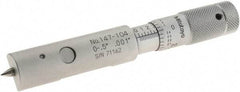 Mitutoyo - 0 to 0.5 Inch Measurement Range, 0.001 Inch Graduation, Accuracy up to 0.0001 Inch, Steel, Mechanical Can Seam Micrometer - 15mm Head Diameter, 5mm Throat Depth, Flat Spindle, Includes Carton Case - Eagle Tool & Supply