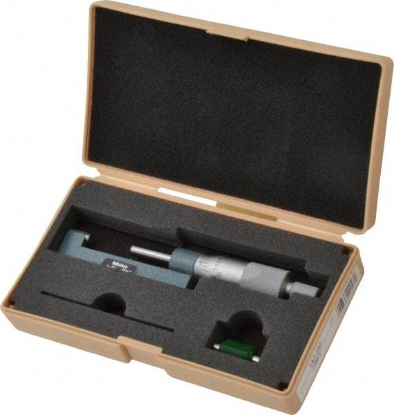 Mitutoyo - 1 to 2" Range, Mechanical Hub Micrometer - 0.001" Graduation, 0.0001" Accuracy - Eagle Tool & Supply