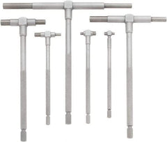 Mitutoyo - 6 Piece, 5/16 to 6 Inch, Satin Chrome Finish, Telescoping Gage Set - Includes Fitted Pouch - Eagle Tool & Supply