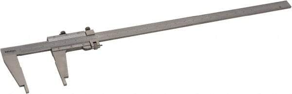 Mitutoyo - 0 to 24" Stainless Steel Vernier Caliper - 0.0010" Graduation, 100mm Jaw Depth, 0.002" Accuracy - Eagle Tool & Supply