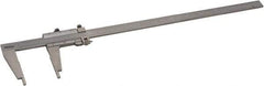 Mitutoyo - 0 to 24" Stainless Steel Vernier Caliper - 0.0010" Graduation, 100mm Jaw Depth, 0.002" Accuracy - Eagle Tool & Supply