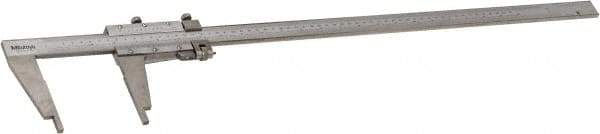 Mitutoyo - 0 to 24" Stainless Steel Vernier Caliper - 0.02mm Graduation, 100mm Jaw Depth, 0.002" Accuracy - Eagle Tool & Supply