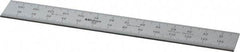 Mitutoyo - 150mm Long, 0.5, 1mm Graduation, Rigid Stainless Steel Rule - Metric Graduation Style, 19.05mm Wide, Silver, Satin Chrome Finish - Eagle Tool & Supply