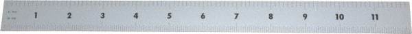 Mitutoyo - 12" Long, 1/64, 1/32, 1/16, 1/8" Graduation, Rigid Stainless Steel Rule - 4R Graduation Style, 1" Wide, Silver, Satin Chrome Finish - Eagle Tool & Supply