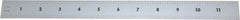 Mitutoyo - 12" Long, 1/64, 1/32, 1/16, 1/8" Graduation, Rigid Stainless Steel Rule - 4R Graduation Style, 1" Wide, Silver, Satin Chrome Finish - Eagle Tool & Supply