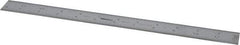 Mitutoyo - 12" Long, 1/100, 1/64, 1/50, 1/32" Graduation, Rigid Stainless Steel Rule - 16R Graduation Style, 1" Wide, Silver, Satin Chrome Finish - Eagle Tool & Supply