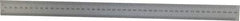 Mitutoyo - 18" Long, 1/64, 1/32" and 0.5, 1mm Graduation, Rigid Stainless Steel Rule - English/Metric Graduation Style, 1-3/16" Wide, Silver, Satin Chrome Finish - Eagle Tool & Supply