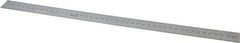 Mitutoyo - 450mm Long, 1/64, 1/32" and 0.5, 1mm Graduation, Rigid Stainless Steel Rule - Metric Graduation Style, 1-3/16" Wide, Silver, Satin Chrome Finish - Eagle Tool & Supply