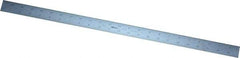 Mitutoyo - 24" Long, 1/64, 1/32" and 0.5, 1mm Graduation, Rigid Stainless Steel Rule - English/Metric Graduation Style, 1-3/16" Wide, Silver, Satin Chrome Finish - Eagle Tool & Supply