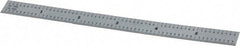 Mitutoyo - 6" Long, 1/64, 1/50, 1/32, 1/10" Graduation, Flexible Stainless Steel Rule - 3R Graduation Style, 1/2" Wide, Silver, Satin Chrome Finish - Eagle Tool & Supply