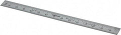 Mitutoyo - 150mm Long, 0.5, 1mm Graduation, Flexible Stainless Steel Rule - Metric Graduation Style, 1/2" Wide, Silver, Satin Chrome Finish - Eagle Tool & Supply