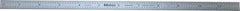 Mitutoyo - 12" Long, 1/64, 1/32, 1/16, 1/8" Graduation, Flexible Stainless Steel Rule - 4R Graduation Style, 1/2" Wide, Silver, Satin Chrome Finish - Eagle Tool & Supply