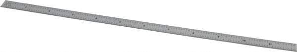 Mitutoyo - 12" Long, 1/100, 1/64, 1/50, 1/32" Graduation, Flexible Stainless Steel Rule - 16R Graduation Style, 1/2" Wide, Silver, Satin Chrome Finish - Eagle Tool & Supply