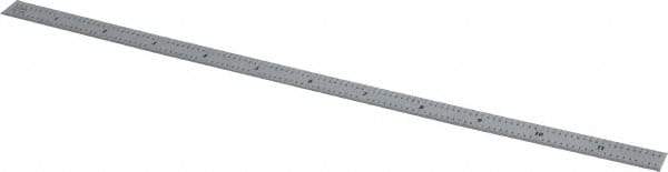 Mitutoyo - 12" Long, 1/100, 1/64, 1/32, 1/10" Graduation, Flexible Stainless Steel Rule - 5R Graduation Style, 1/2" Wide, Silver, Satin Chrome Finish - Eagle Tool & Supply