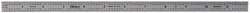 Mitutoyo - 12" Long, 1/64, 1/50, 1/32, 1/10" Graduation, Flexible Stainless Steel Rule - 3R Graduation Style, 1/2" Wide, Silver, Satin Chrome Finish - Eagle Tool & Supply